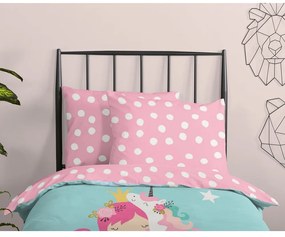 Set copripiumino e federa da bambini blu/rosa in cotone per letto singolo 140x200 cm Heaven – Good Morning