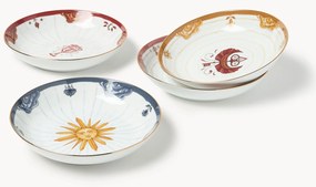 Set di 4 piatti fondi dipinti a mano Mystic