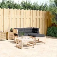 Set Divani Giardino 3 pz con Cuscini in Legno Massello di Pino 3216990