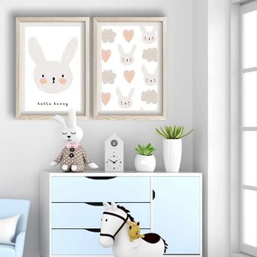 Quadri per bambini in set di 2 pezzi 38x53 cm Hello Bunny - Wallity