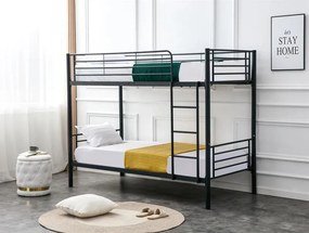Letto Bunky a castello in metallo nero - 90 x 200 cm