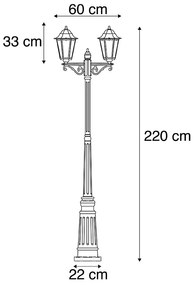 Lanterna da esterno nera 220 cm 2 luci IP44 - Havana