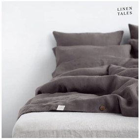 Lenzuola grigio scuro per letto singolo 135x200 cm Dark Grey - Linen Tales