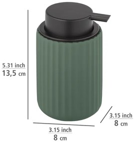 WENKO 24807100 - Dispenser di sapone BELLUNO 8x13,5 cm verde/nero