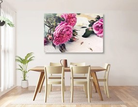 Quadro su tela – Rose in fiore