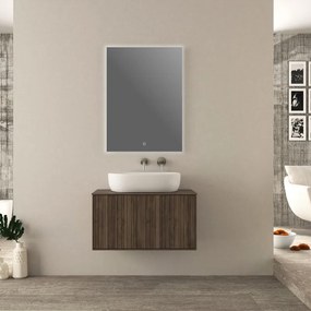 Mobile da bagno sotto lavabo Domino noce L 80 x H 43 x P 46 cm 1 cassetto, lavabo non incluso