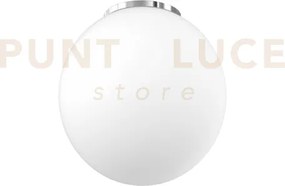 Mars plafoniera montatura cromo vetro bianco d.35 cm 1 luce attacco...