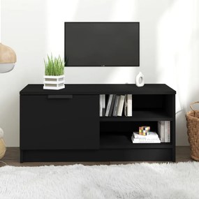 Mobile Porta Tv Nero 80x35x36,5 Cm İn Legno Multistrato /