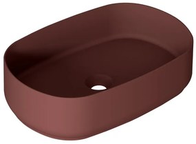 Lavabo da appoggio Kyoto ovale in ceramica L 55 x H 12 x P 36 cm rosso