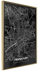 Poster  City Map: Frankfurt (Dark)  Cornice Quadri Cornice d'oro, Larghezza x Altezza Home decor 20x30