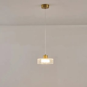 Lampadario LED a sospensione con filo LED/8W/230V 3000K oro/limpido pr. 20 cm