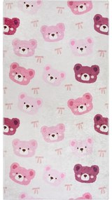 Tappeto per bambini rosa e avorio lavabile 60x100 cm Cute Teddies Pink – Vitaus