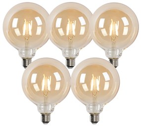 Set di 5 Lampadine LED Smart E27 G125 Oro 4.9W 470lm 1800-4000K