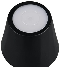 Lampada da tavolo LED nera opaca con paralume in metallo (altezza totale 21 cm) Diaz – Trio