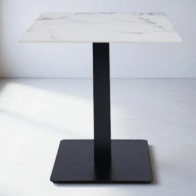 Tavolo pub ristorante bar quadrato 70x70 cm Top per esterno effetto Marmo venato H 75