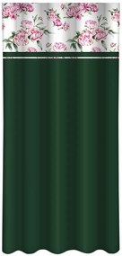 Elegante tenda verde scuro con stampa di peonie Larghezza: 160 cm | Lunghezza: 270 cm