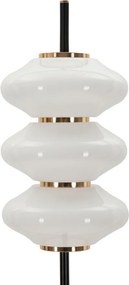 Lampada da terra bianca/nera con paralume in vetro (altezza totale 168 cm) Vintage – Mauro Ferretti