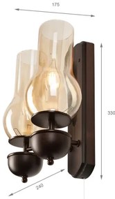 Brilagi - LED Applique COTTAGE 2xE14/40W/230V faggio/marrone