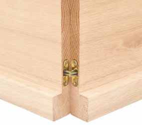 Ripiano a parete 120x40x4 cm legno massello rovere non trattato