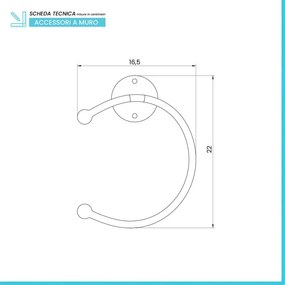 Anello portasalviette da muro in ferro battuto nero linea Siena