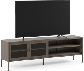 Mobile TV grigio in metallo 160x50x35 cm Fayna – Marckeric