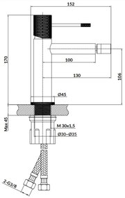 Cersanit S951-574 - Rubinetto del bidet ZEN cromo lucido