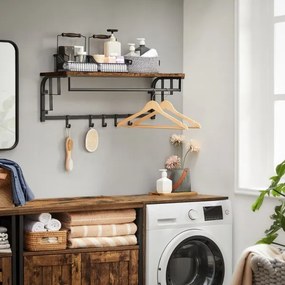 Appendiabiti da parete con mensola NATE marrone/nero