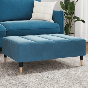 Poggiapiedi Blu 77x55x31 Cm İn Velluto /
