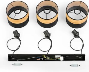 Lampadario a cavo ALBA 3xE27/15W/230V nero/marrone