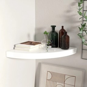 Scaffale Angolare A Parete Bianco Lucido 35x35x3,8 Cm İn Mdf /
