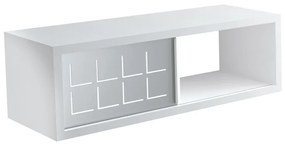 Mensola a muro con anta scorrevole rettangolare in mdf L 60 x H 20 x P 25 cm bianco