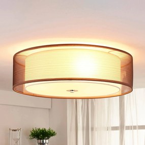 Plafoniera soffitto Tobia Lindby, dimmerabile, Marrone / Ruggine, Soggiorno / Sala da pranzo, Tessuto / Stoffa / Seta, Moderno, Plafoniera