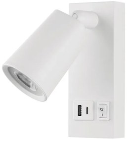 Luce Spot da parete a LED con USB CHARGE LED/5W/230V bianco