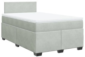 Giroletto a molle con materasso grigio chiaro 120x200cm velluto
