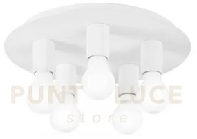 Plafoniera strike bianca 5 luci attacco e27 35x35x86cm in metallo