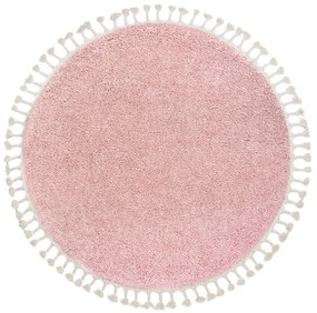 Tappeto BERBER 9000 cerchio rosa Frange berbero marocchino shaggy