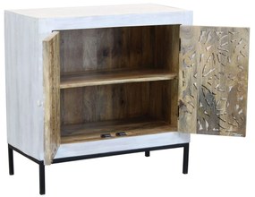 OHM - comò con decoro 2 ante legno e ferro