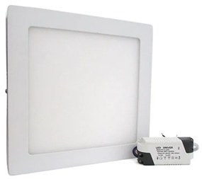 Plafoniera Faretto Led Da Soffitto Muro Parete Quadrata 18W Bianco Neutro 225x225mm