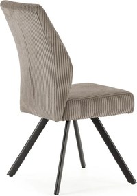 Set di 2 sedie da pranzo in velluto a coste grigio chiaro Anibal - Marckeric