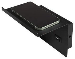 Faretto da parete con mensola e USB caricatore 1xG9/35W/230V nero/oro