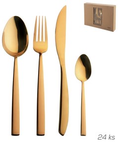 Posate dorate in acciaio inox 24 pz Gold – Orion