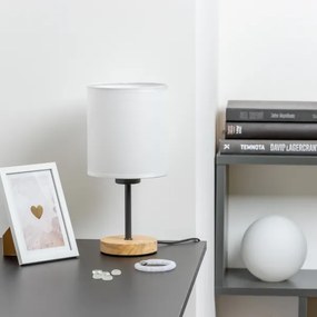 Brilagi - Lampada da tavolo NUBILA WOOD 1xE27/25W/230V quercia/bianco