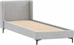 Letto singolo imbottito grigio con griglia 90x200 cm Basti - Ropez