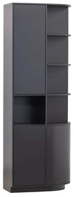 Libreria modulare nera in legno di pino 78x210 cm Finca - WOOOD