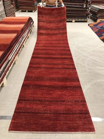Loribaft Tappeto persiano 380 x 90 Rosso (Iran) Annodato A Mano
