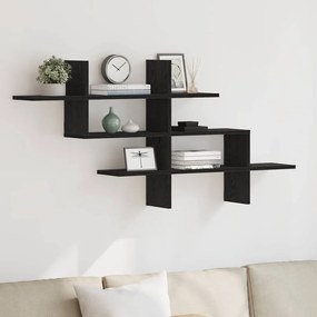 Scaffale A Parete Rovere Nero 124,5x18x60,5 Cm İn Truciolato /