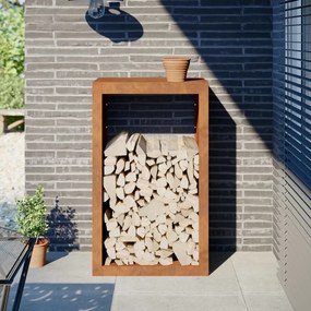 Rack Per Legna Da Ardere 60x40x100 Cm İn Acciaio Corten /