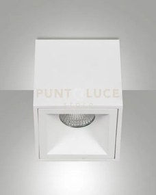 Perez plafoniera bianca quadrata 1 luce attacco gu10 l.9cm