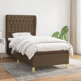 Giroletto A Molle Con Materasso Marrone Scuro 90x200 Cm Tessuto /