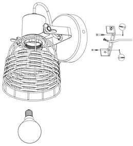 Eglo 43324 - Luce Spot ANWICK 1xE27/40W/230V